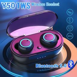 Y50 TWS Bluetooth Earphones Wireless Headset IPX7 Waterproof Deep Bass Earbuds True Wireless Stereo Headphones Sport Earphones