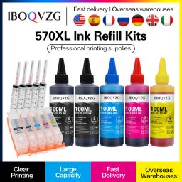 IBOQVZG Refill Ink Kits 570 571 PGI-570 CLI-571 Refillable Ink Cartridge For Canon MG5750 MG5751 MG5752 MG5753 MG6850 MG6851