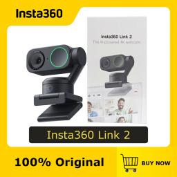 Insta360 Link 2 - AI Tracking,AI Noise-Canceling Mic,PTZ 4K Webcam for PC/Mac,Video Calls,Gaming,Streaming,Online Education