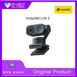 Insta360 Link 2 & 2C- PTZ 4K Webcam for PC/Mac, 1/2" Sensor, AI Tracking, Gesture Control,HDR, AI Noise-Canceling Mic