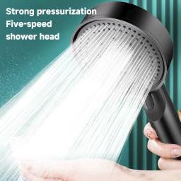 5 Modes Pressure Boost Shower Head Multifunction Adjustable Large Water Nozzle Massage Bathroom Accessory