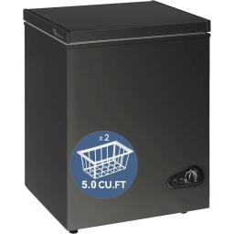 Chest Freezer 5.0 Cubic Feet - Energy Saving Quiet - Compact Small Deep Freezer with Removable Basket and Defrost Water Drain