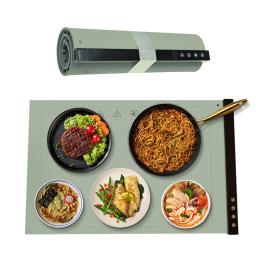 UK Plug Model 220V Silicone Electric Heating Tray Adjustable Temperature Food Warmer Board Food Warming Mat for Parties, Buffets