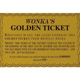 Tin Sign Willy Wonka Golden Ticket Charlie Chocolate Factory That Await You Metal Sign