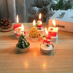 3Pcs/Set Christmas Candles Santa Snowman Xmas Tree Paraffin Gift Box Party Christmas Decoration Candles Home Decor Proposal Prop