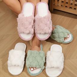 New Winter House Warm Plush Slippers for Women Indoor Flat Non Slip Floor Shoes Woman Comfort Soft Sole Cotton Slippers Couple