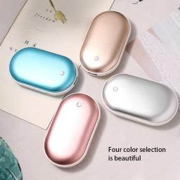 2 in 1 Mini Hand Warmer Portable USB Rechargeable Pocket Hand Warmer Cobblestone 5000mAh Large Capacity Double-sided Quick Heati