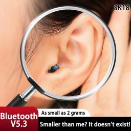 SK18 Headset Bluetooth Wireless V5.3 Hifi Sound Quality Invisible Sleep comfortable to wear With Mic Smart Touch Earbuds for IOS