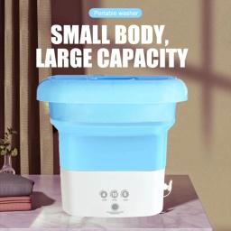 Convenient, Portable and Compact Mini Washing Machine with Drying Centrifuge - Handy Clothes Dryer Bucket for Socks and Underwea