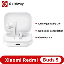 Xiaomi Redmi Buds 5 Earphone 46dB Active Noise Cancellation 54mAh Earbuds 40H Battery Life BT5.3 High-fidelity Sound Quality