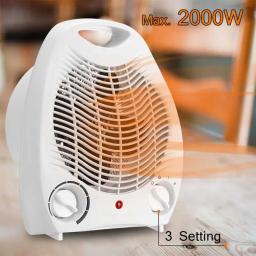 Small Space Heater Electric Portable Heater Fan for Home and Office Fan Heaters with Adjustable Thermostat, 2000W New Dropship