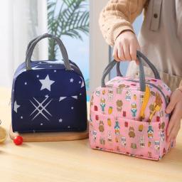 Portable Cartoon Tote Thermal Lunch Box Bag Aluminum Foil Office Student Bento Storage Insulation Bags Cooler Lunch Bag For Kids