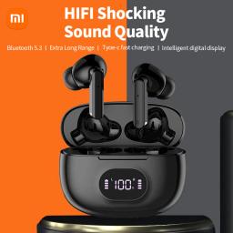 Xiaomi m919 Wireless Earphones Bluetooth Headphones LED Display Touch Control Deep Bass Music Sport Earbuds with Microphone