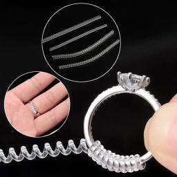 Adjuster Ring Invisible Size Reducer Tools Spiral Spring Based Rings Adjust Transparent Tightener Resizing Tool Jewelry Guard