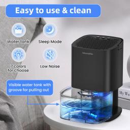 1pc 1000ml Portable Dehumidifier for Home Office and RV Eliminate Damp Mold and Moisture Easy to Use and Energy Efficient