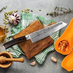 Kitchen Knife 8 inch Professional Japanese Chef Knives 7CR17 440C High Carbon Stainless Steel Meat Cleaver Slicer Santoku Knife