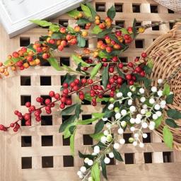 Artificial Black Berry Branch Flowers Bouquet Accessories Fake Foam Plant for Home Decor Xmas Tree Party Christmas Decoration