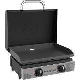 22” Tabletop Griddle with Hood and Stainless Steel Front Plate, Powder Coated Steel, Black picnic accesorios  grill