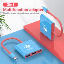 Portable Nintendo Switch Docking Station TYPE-C Hub with HDMI and USB 3.0 Perfect for Travel and Gaming