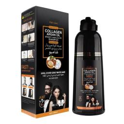 3-in-1 Morocco Argan Oil Essence Hair Dye Shampoo 400ml Darkens, Covers Grey, Enriched  Natural Coloring Men Women Hair Care