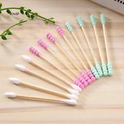 100pcs Pack Double Head Cotton Swab Women Makeup Cotton Buds Tip For Medical Wood Sticks Nose Ears Cleaning Health Care Tools