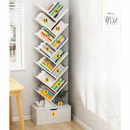 Creative Bookcases for Study Density Board Multi-layer Tree-shaped Small Bookshelf Modern Simple Designer Bookcase for Office S