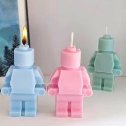 Creative Robot Silicone Candle Mold Concrete Plaster Chocolate Baking Mold Home Decoration Christmas Gifts Craft Supplies