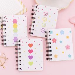 A7 Pocket Book Notebooks Small Flower Love Small Cute Side Flip Coil Book Student Mini Portable Flip Notepad