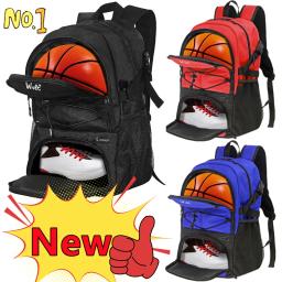 Basketball Backpack Large Sport Bag with Separate Ball holder Shoes compartment for Basketball Soccer Volleyball Swim Gym Travel