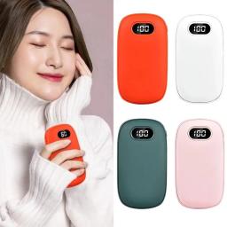 Hand Warmers Rechargeable 6000mAh Electric Portable Pocket Heater Heat Therapy Mini Multi-Function Pocket Warmer Digital Display