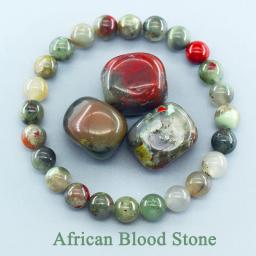 Natural African Blood Stone Beads Bracelet Men Women Energy Healing Yoga Meditation Jewelry Natural Lapis Lazuli Stone Bead Gift