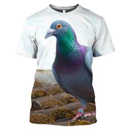 New Wild Pigeon 3D Print Summer Men T-shirt Casual Short Sleeve O-Neck Pullover Streetwear Tee Tops Oversized Women Clothing