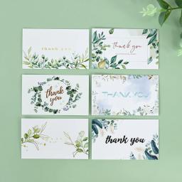 50pcs green leaves Design Kraft Paper Cards Thank You For Your Order Card Praise Labels Thanks Greeting Card Wedding Gift Decor