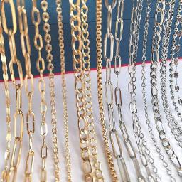 No Fade 2Meters Stainless Steel Chains for Jewelry Making DIY Necklace Bracelet Accessories Gold Chain Lips Beads Beaded Chain