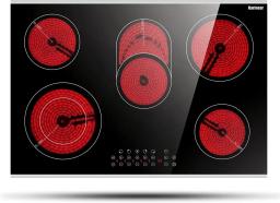 30Inch Electric Cooktop 5Burners Electric Stove Ceramic Cooktop Drop-in Electric Radiant Cooktop with Front and Back Metal Frame