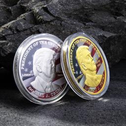 New Fashion Trump Commemorative Coin Bitcoin Commemorative Medal Scenic Area Coin Home Activity Decoration Gift