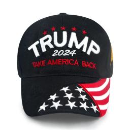 Baseball Caps Trump 2024 American Presidential Hat Slogan Embroidered Snapback Hats USA Flag Adjustable Neutral Baseball Hat