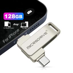 TYPE-C Flash Drive pendrive For iPhone /Plus/X/ipad Usb/Otg 2 in 1 64/128/256GB For all iOS External Storage Devices/ cell phone