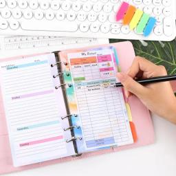 A6 Planner Replacement 6 Hole Expense A6 Binder Monthly Calendar Refill 2024 Colorful Monthly Weekly Planner Inserts Loose-leaf