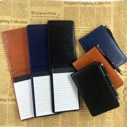 Multifunction PU Leather Small Notebook Pocket A7 Planner Daily Memos Mini Note Book Pen Refills Business Office Work Notepad