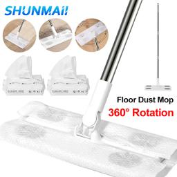 360 Degree Rotation Floor Mop with Disposable Mop Pad Cleaning Mop Sweeper Static for Hardwood Laminate Tile Floor Cleaning