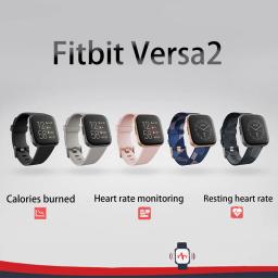 Fitbit Versa 2 Health and Fitness Smartwatch with Heart Rate, Music, Alexa Built-In, Sleep and Swim Tracking, Black/Carbon