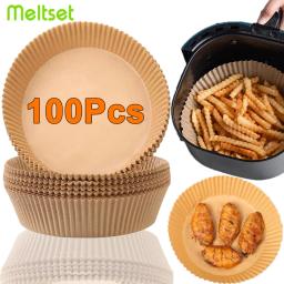 50/100Pcs Air Fryer Disposable Paper Non-Stick Airfryer Baking Papers Round Air-Fryer Paper Liners Paper Kitchen Accessories