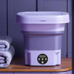 New NEW Compact Portable 8L Foldable Household Washing Machine for Socks, Underwear, and Panties - Innovative Retractable Design