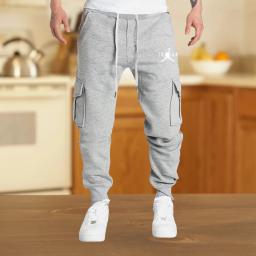 High Quality Sports Sweatpants Fleece Cargo Pants Loose Drawstring Sweatpants Pockets Sports Jogging Pants Hip Hop Streetwear