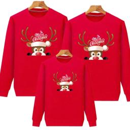 Xmas Pyjamas Family Mom and Daughter Matching Clothes Cotton Sweater Merry Christmas Print Matching Christmas Outfits for Family