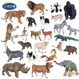 In Stock France Papo Animal Model Static Lions Scorpions Polar Bears Brown Bears Elephant Lizards Tiger Panda Dinosaur Model