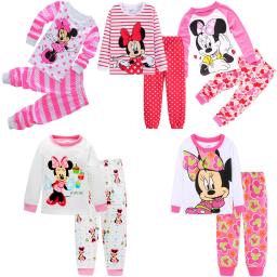 New Spring Autumn Children's Clothing Sets Minnie Many styles girl Sleepwear Kids Pajamas Set Baby Girls Cotton Cartoon Pyjamas