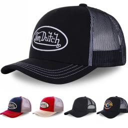 Gorra de béisbol con letras para hombre, sombrero de camionero con letras bordadas, malla bloqueadora del sol