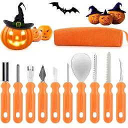 Halloween Stainless Steel 7pcs/10pcs Pumpkin Carving Tools Kit Professional Pumpkin Carving knife Set With Carrying Case